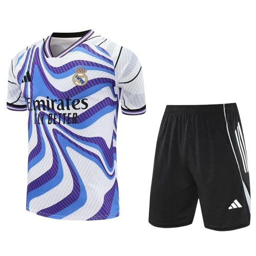 25-26 Real Madrid White Blue Training Short Suit