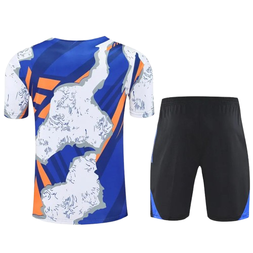 25-26 Real Madrid White Blue Training Short Suit