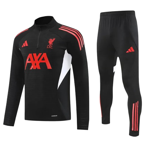 25-26 Liverpool Black Half Pull Tracksuit