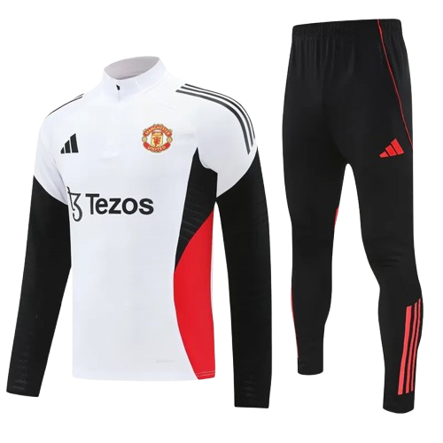 25-26 Man Utd White Half Pull Tracksuit