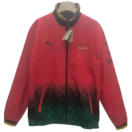 24-25 AC Milan Red & Black Double Sided Windbreaker