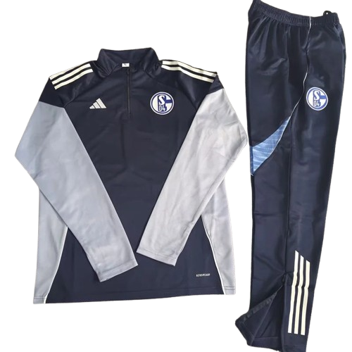 25-26 Schalke 04 Black Half Pull Tracksuit