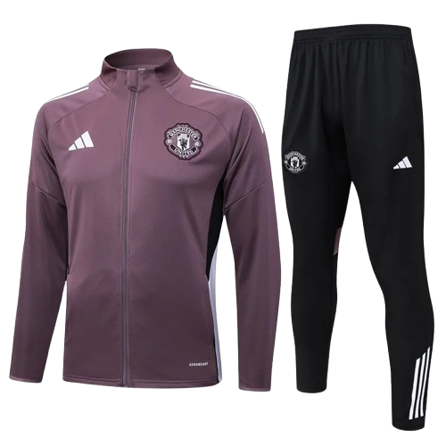 25-26 Man Utd Grey Purple Jacket Tracksuit