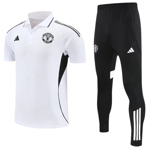 25-26 Man Utd White Polo Tracksuit