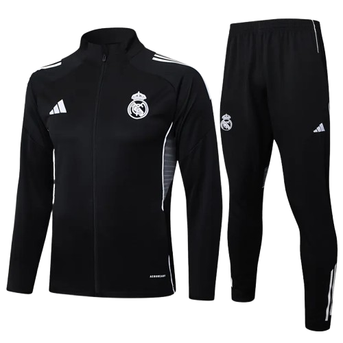 25-26 Real Madrid Black Jacket Tracksuit