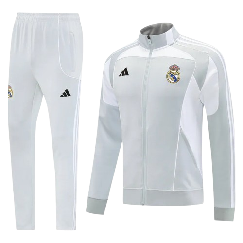 25-26 Real Madrid Light Gray Jacket Tracksuit