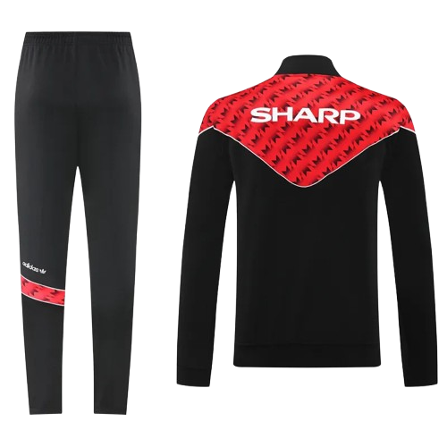 25-26 Man Utd Black Red Jacket Tracksuit