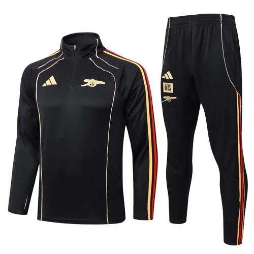 25-26 Arsenal Black Half Pull Tracksuit