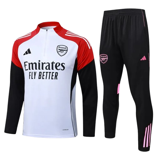 25-26 Arsenal White Half Pull Tracksuit