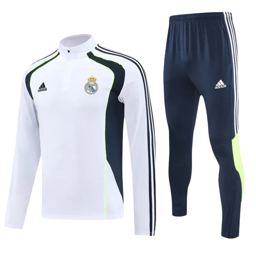 25-26 Real Madrid White Half Pull Tracksuit
