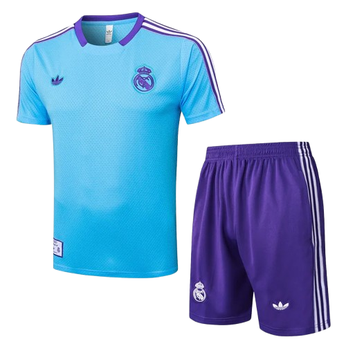 25-26 Real Madrid Light Blue Training Short Suit