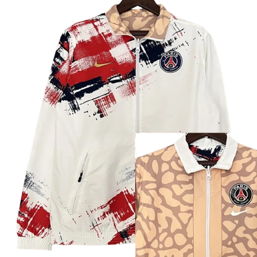 2024 PSG White & Beige Double Sided Windbreaker