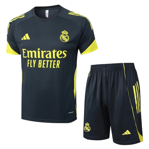 25-26 Real Madrid Dark Gray Training Short Suit