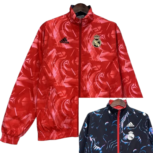24-25 Real Madrid Red & Black Double Sided Windbreaker