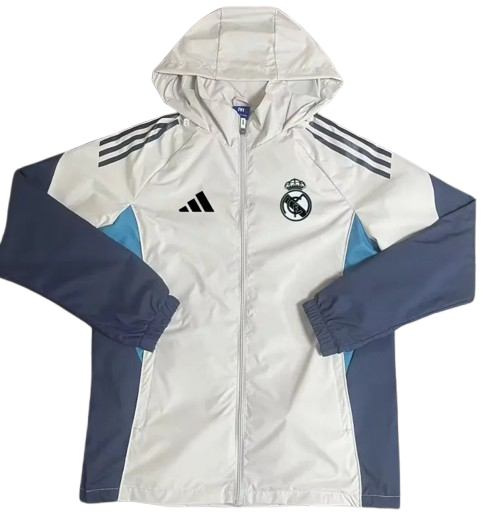 25-26 Real Madrid White Windbreaker