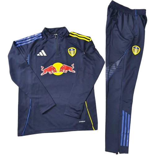 25-26 Leeds United Black Half Pull Tracksuit