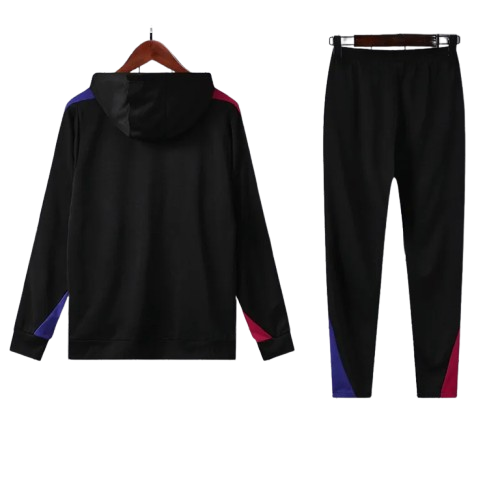 24-25 Barcelona Black Hoodie Tracksuit
