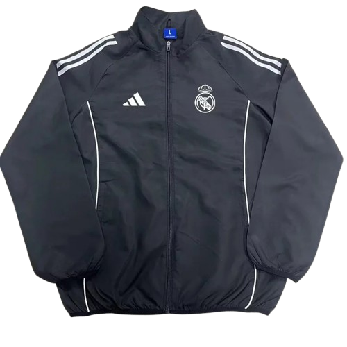 25-26 Real Madrid Black Windbreaker