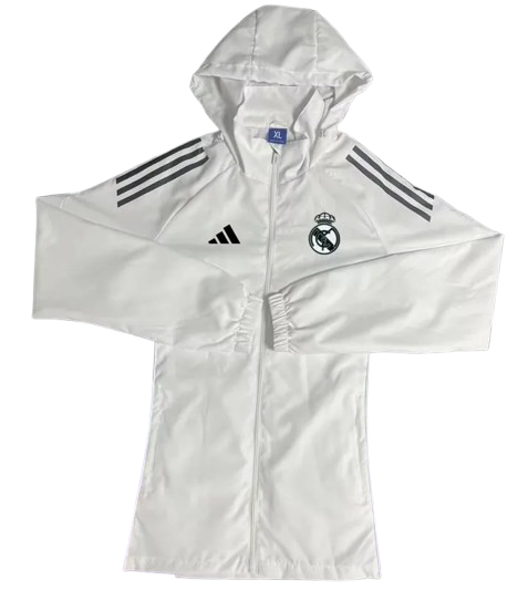 25-26 Real Madrid White Windbreaker