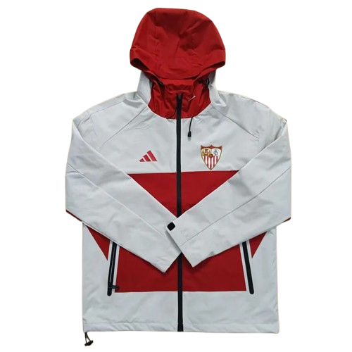25-26 Sevilla White ~ Red Windbreaker