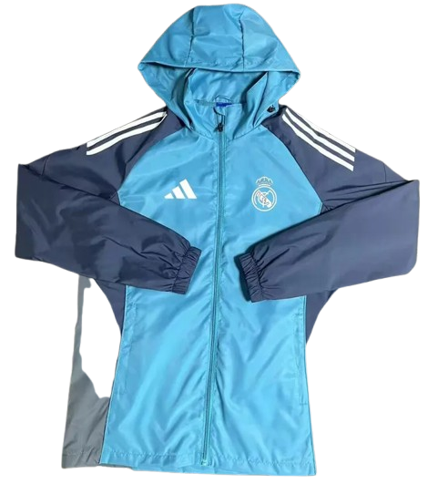 25-26 Real Madrid Lake blue Windbreaker