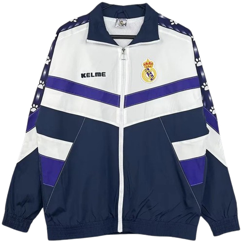 1994-1997 Real Madrid White Black Retro Windbreaker