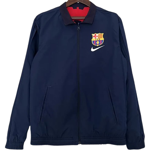 2024 Barcelona Red & Dark Blue Double Sided Windbreaker