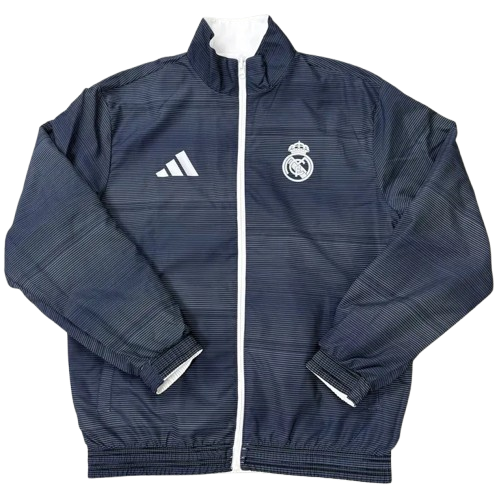 25-26 Real Madrid White & Dark Gray Double Sided Windbreaker
