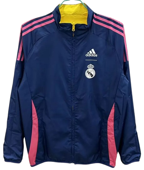 25-26 Real Madrid Yellow & Royal Blue Double Sided Windbreaker