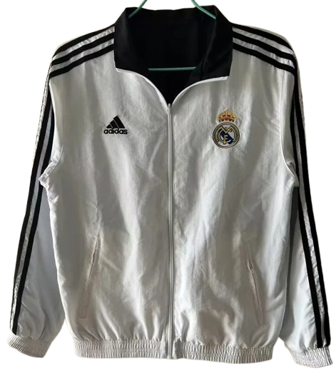 24-25 Real Madrid White & Black Double Sided Windbreaker
