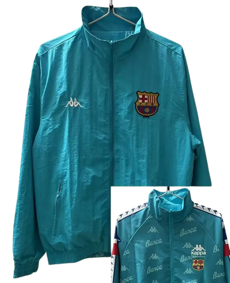 24-25 Barcelona Green Retro Double Sided Windbreaker