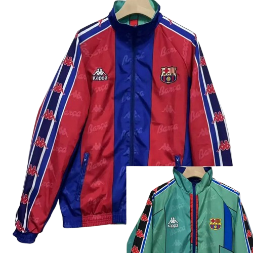 24-25 Barcelona Red & Green Retro Double Sided Windbreaker