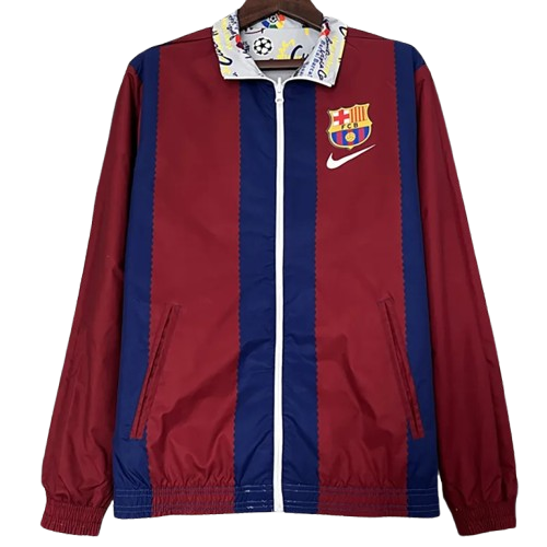 23-24 Barcelona White & Black Double Sided Windbreaker