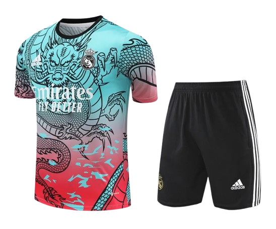 24-25 Real Madrid Green Red Training Short Suit