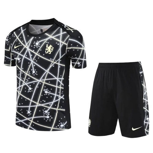 25-26 Chelsea Grey Black Training Short Suit