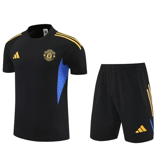 25-26 Man Utd Black Training Short Suit