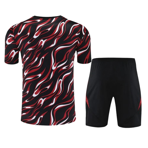 25-26 Man Utd Black Red Training Short Suit