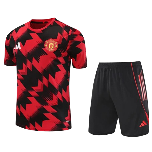 25-26 Man Utd Red Black Training Short Suit