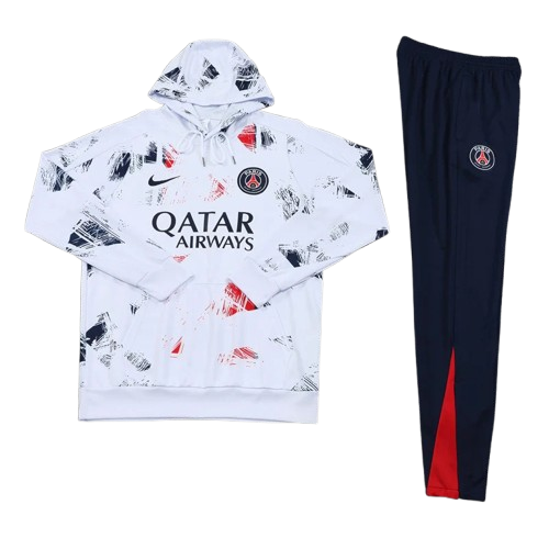 24-25 PSG White Hoodie Tracksuit
