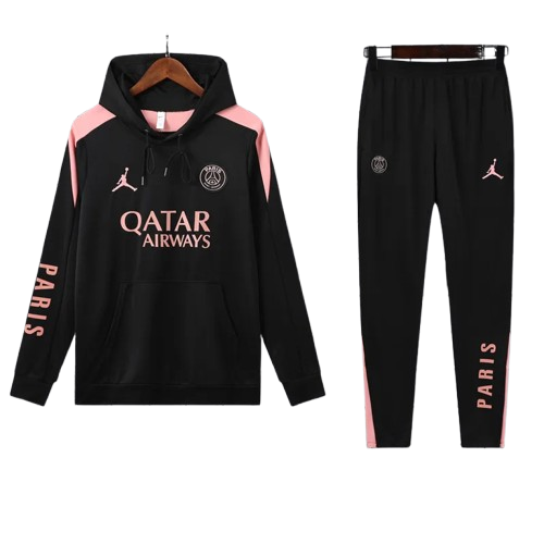24-25 PSG Black Hoodie Tracksuit