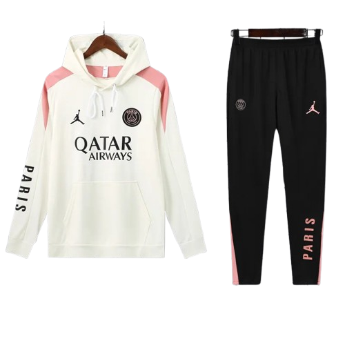 24-25 PSG White Hoodie Tracksuit