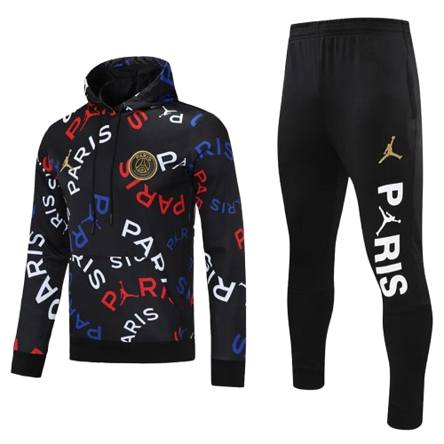 25-26 PSG Black Hoodie Tracksuit