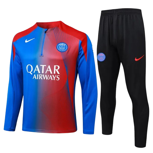 25-26 PSG Blue Red Half Pull Tracksuit