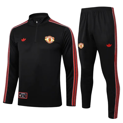 25-26 Man Utd Black Half Pull Tracksuit