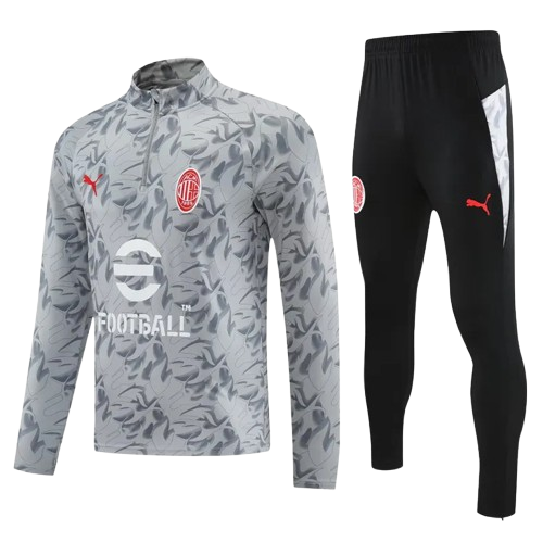 25-26 AC Milan Gray Half Pull Tracksuit