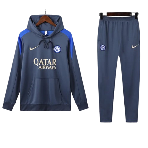 24-25 Inter Milan Grey Hoodie Tracksuit
