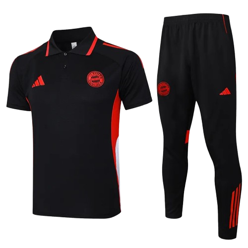 25-26 Bayern Black Polo Tracksuit