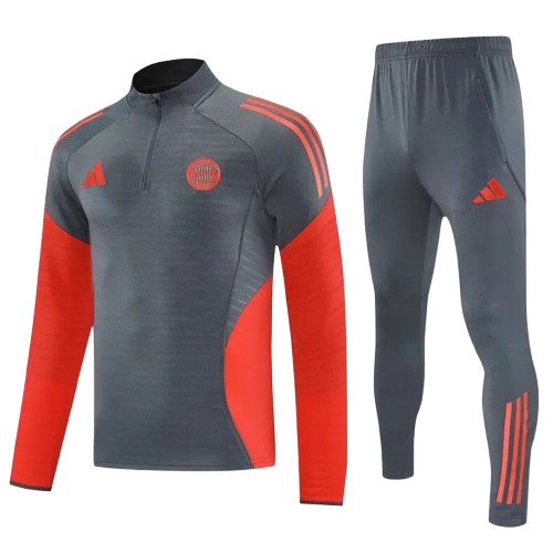 25-26 Bayern Gray Half Pull Tracksuit