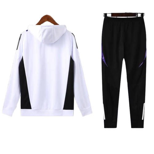 24-25 Real Madrid White Hoodie Tracksuit