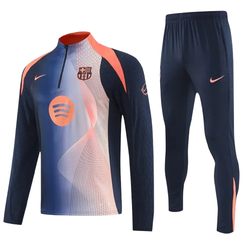 25-26 Barcelona Royal Blue Half Pull Tracksuit